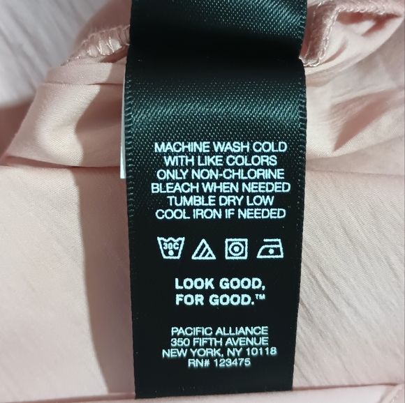 LS Button Down Stretch Faux WrapBlouse Blush Kenneth Cole New York Rose Petal - Picture 10 of 16